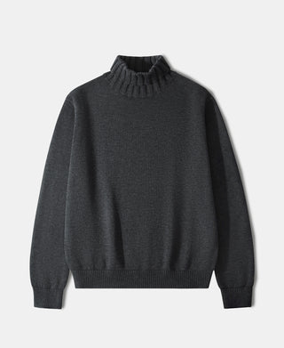 Wool-Blend Roll Neck Sweater - Dark Gray