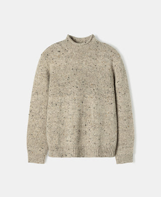 Roll Neck Pure Wool Fisherman Sweater - Ecru