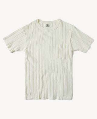 Lot 105 Drop Needle Ribbed Pocket T-Shirt - Ivory