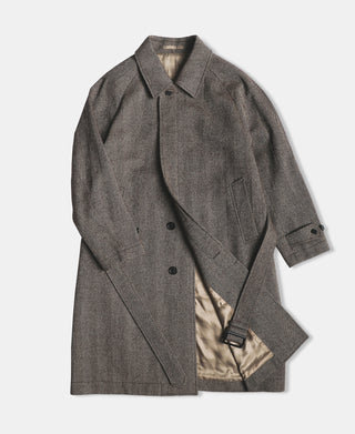 Lot 320 Herringbone Wool Balmacaan Long Coat