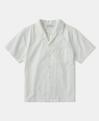 Italian Collar Salt-Shrunk Shirt in White