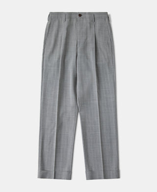1940s Gray Striped Wool Suit Trousers