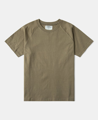 Heavyweight Plain Raglan Short Sleeve T-Shirt - Khaki