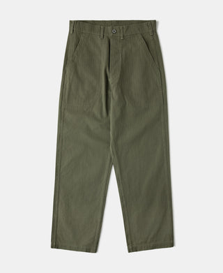 1940s USN-Inspired Herringbone Deck Trousers - Olive