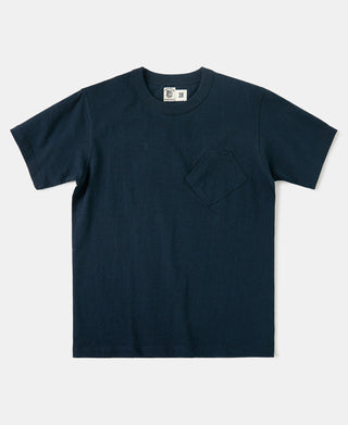 1930s Slanted Pocket Tubular T-Shirt - Navy