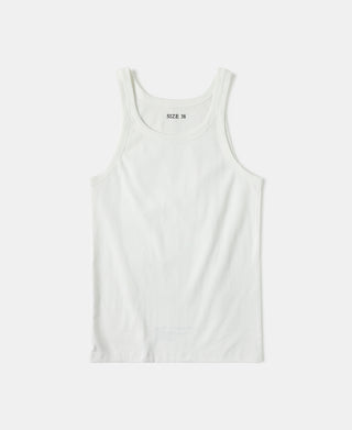 Military Cotton Tank Top - White