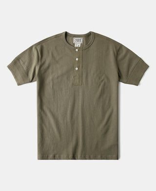 Vintage Short Sleeve Henley T-Shirt - Green