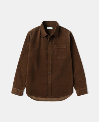1960s Cotton Corduroy Shirt - Brown