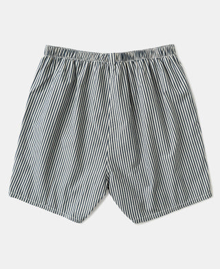 1950s Cotton Boxer Shorts - Blue Stripes