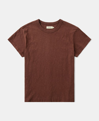 Clay slub cotton cap sleeve crewneck T-shirt