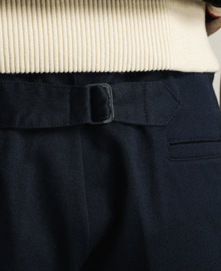 Lot 830 1940s Two Tuck Chino Trousers - Navy