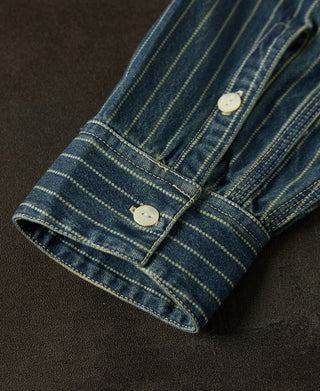 9 oz Wabash Striped Indigo Work Shirt