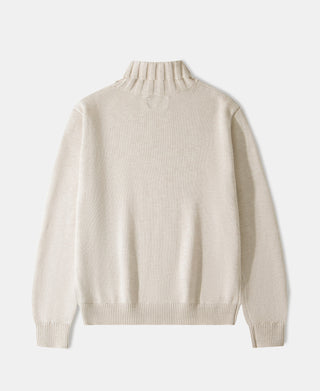 Wool-Blend Roll Neck Sweater - Apricot