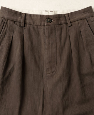 Pantalon à pinces style années 1930 en chevron - Marron