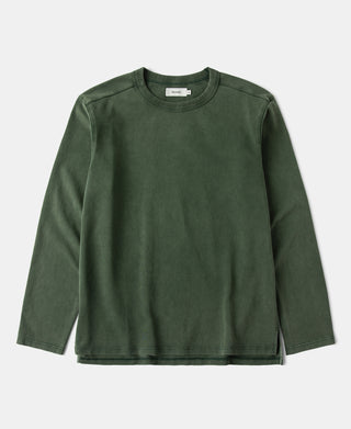 Sun-Washed Cotton Long Sleeve T-Shirt in Washed Green