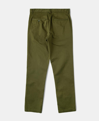 Cotton-Blend Slim Tapered Trousers - Olive