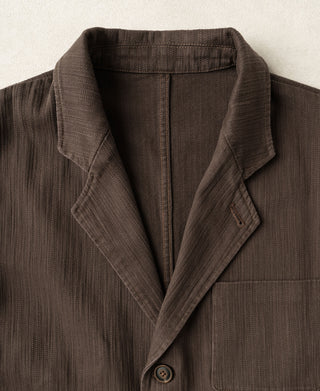 Blazer décontracté à chevrons style années 1930 - Marron