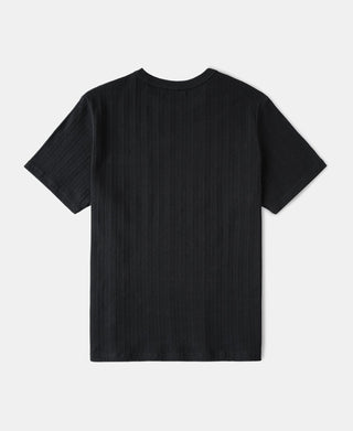 Men's heavyweight ribbed cotton T-shirt in vintage black, crew neck, short sleeves