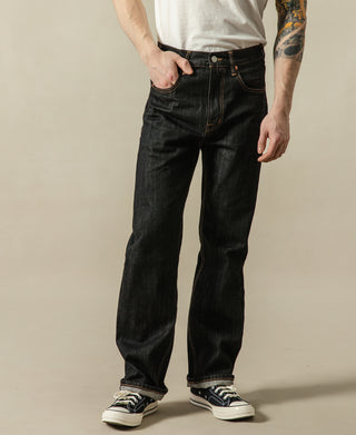 14 oz Selvedge Basic Straight-Fit Jeans - Black