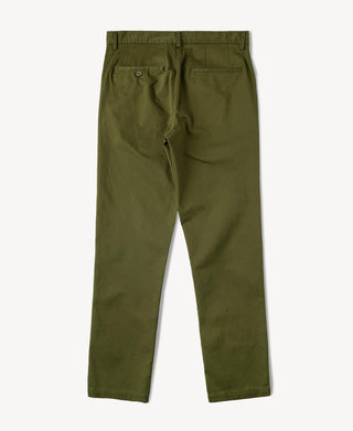 Cotton-Blend Slim Tapered Trousers - Olive