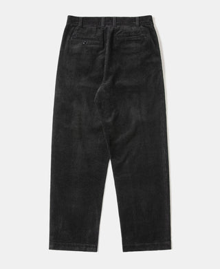 1960s Double Pleated Corduroy Trousers - Black