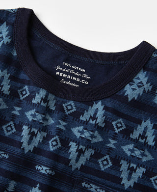 collar view of Dark Indigo Navajo-Inspired Pocket T-Shirt