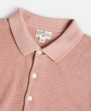 Lot 926 Jacquard Short Sleeve Polo Shirt - Pink