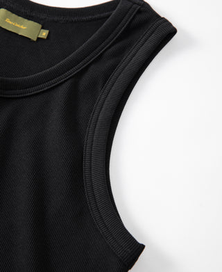 Cotton and Modal-Blend Tank Top - Black