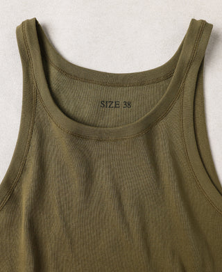 Military Cotton Tank Top - Olive