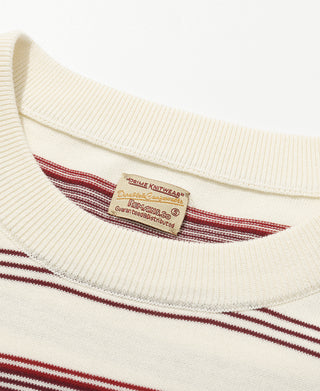 1950s Ribbed Striped Knit T-Shirt - White