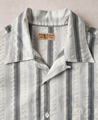 1940s Seersucker Stripe Shirt - White