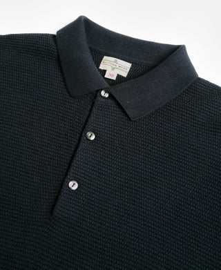Lot 926 Jacquard Short Sleeve Polo Shirt - Dark Indigo