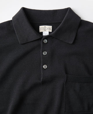 Lot 910L Long Sleeve Knitted Polo Shirt - Black