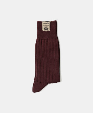 1950s Ribbed Dress Socks - Wine