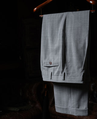 1940s Gray Striped Wool Suit Trousers