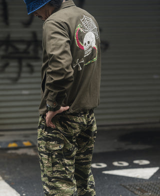 Skull Embroidery Vietnam Souvenir Jacket