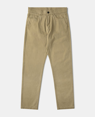 Vintage Washed Tapered 5-Pocket Pants - Khaki