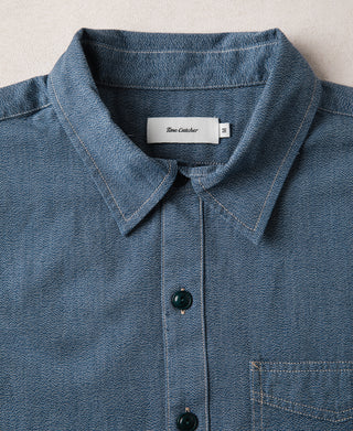 1930s Jaspé Workshirt - Grayish Blue