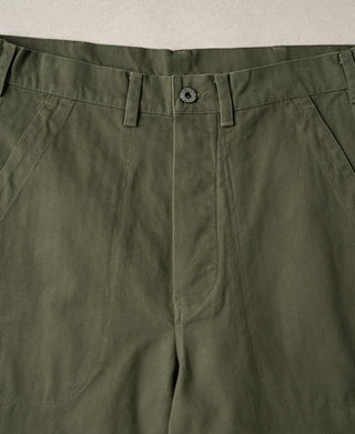 1940s USN-Inspired Herringbone Deck Trousers - Olive