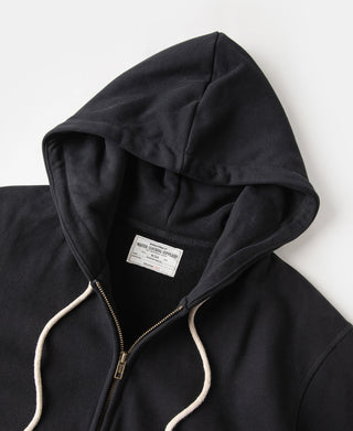 Heavyweight Terry Zip-Up Hoodie - Black