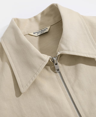 1950s Zip Up Campus Sport Jacket - Apricot