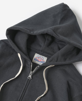 17.5 oz Terry Cloth Zip-Up Hoodie - Vintage Black