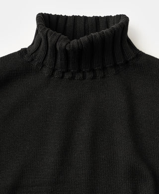 Wool-Blend Roll Neck Sweater - Black