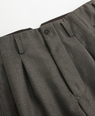 Hollywood Waisted Wool Blend Trousers - Brown