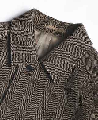 Lot 320 Herringbone Wool Balmacaan Long Coat