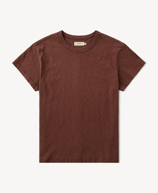 Vintage Slub Cotton Cap Sleeve T-Shirt in Clay