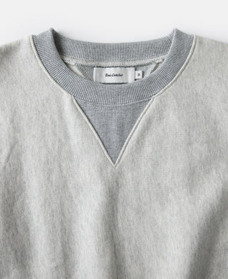 1960s Reverse Weave Double-V Crewneck Sweatshirt - Apricot Gray