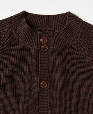 Heavyweight Wool-Blend Cardigan Sweater - Coffee