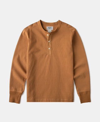 Vintage Long Sleeve Henley Shirt - Orange