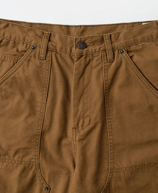 Canvas Double Knee Work Trousers - Brown